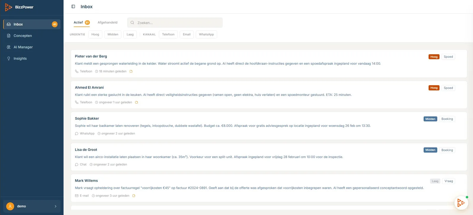 BizzPower Unified Inbox